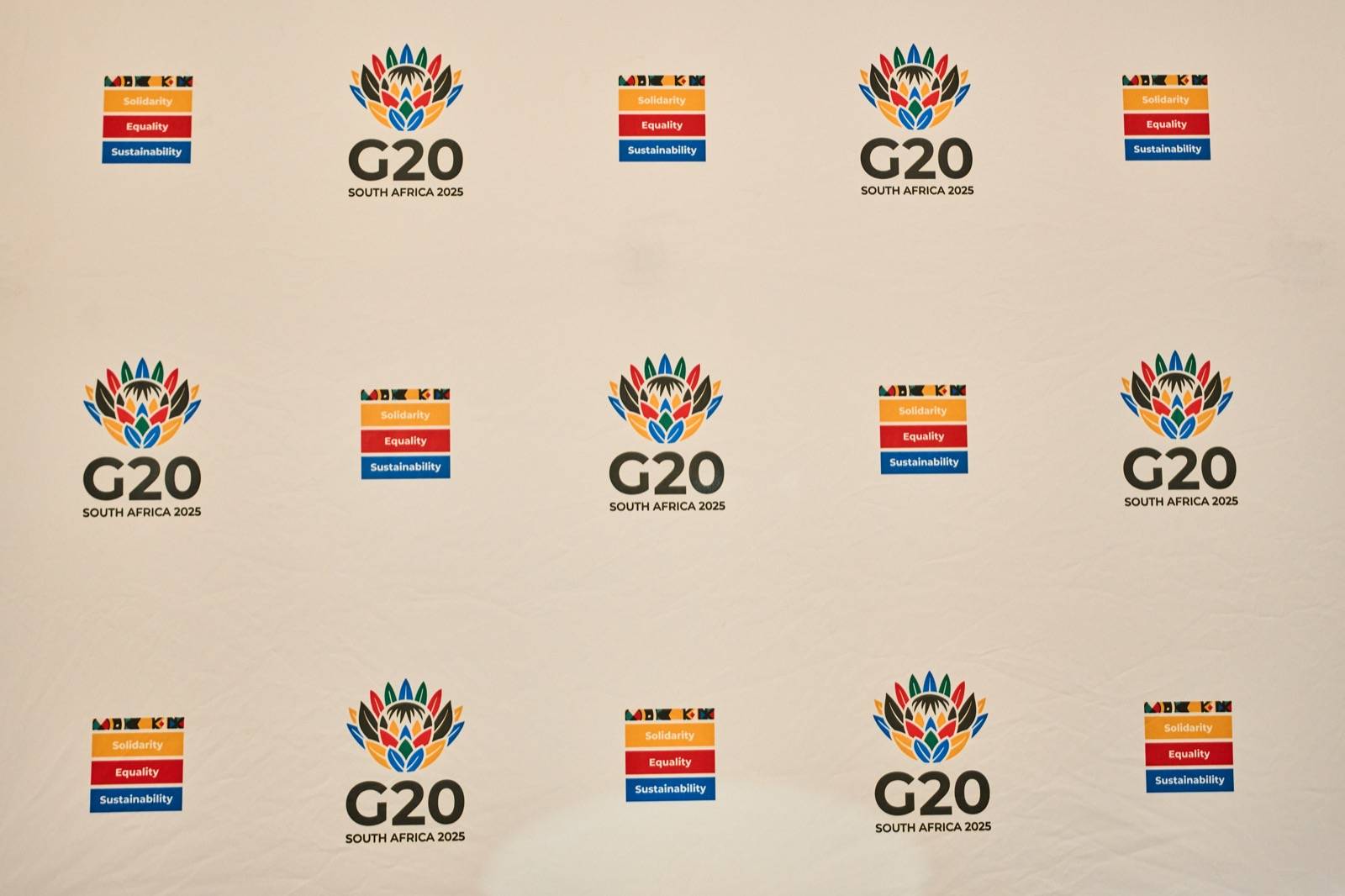 The G20 backdrop before the doors open